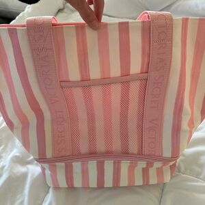 Victoria's Secret Pink and White Striped Tote